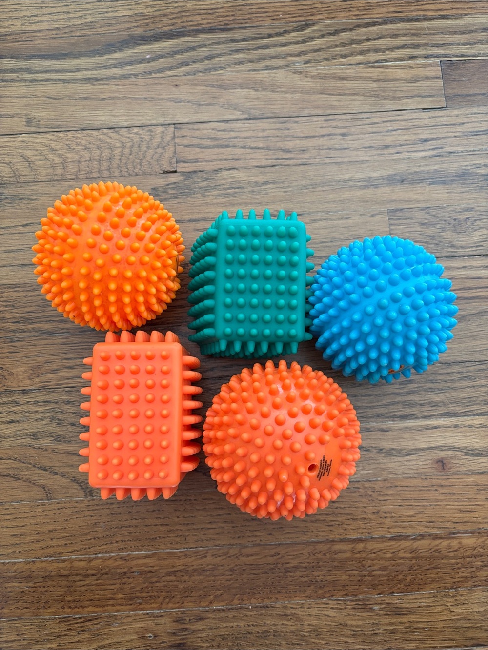 Lot of 5 bumpy infant sensory toys